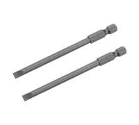 sourcing map 2 Pcs Slotted Screwdriver Bits 5mm 4" Length 1/4" Hex Shank Magnetic Flat Head Drive Bit Holder for Power Screwdriver Drill Impact Driver
