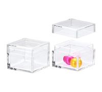 sourcing map 2 Pcs Small Acrylic Box with Lid, 1" x 1" x 0.8" Decorative Storage Box Jewelry Display Case for Store Snacks Candies, Wedding Festival Party Gifts, Clear(Rectangle)