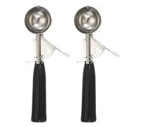 sourcing map 2 Pcs Small Stainless Steel Cookie Scoops, Ice Cream Scoop with Trigger for Baking Cookie Dough Rice Pudding Kitchen Gadget, Black