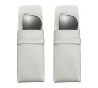 sourcing map 2 Pcs Soft Glasses Case, Leather Eyeglass Case, Portable Glasses Pouch Eyewear Holder with Flap Closure for Women Men Travel Sport Work Gym Outdoor, Silver