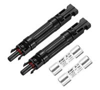 sourcing map 2 Pcs Solar Fuse Holder 10A 1000V Waterproof PV In-Line Fuse Holders with Fuse Solar Inline Fuse Holder Photovoltaic Connectors for Solar Panel System
