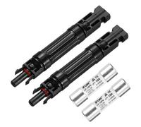 sourcing map 2 Pcs Solar Fuse Holder 15A 1000V Waterproof PV In-Line Fuse Holders with Fuse Solar Inline Fuse Holder Photovoltaic Connectors for Solar Panel System