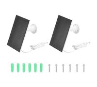 sourcing map 2 Pcs Solar Panel for Ring Camera, 2W 6V USB Solar Panel Charger with 6ft Type-C Port Cable 360°Adjustable Wall Mount for Security Outdoor Bird Feeder, IP65 Waterproof, Poly, White