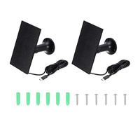 sourcing map 2 Pcs Solar Panel for Ring Camera, 2W 6V USB Solar Panel Charger with 6ft Type-C Port Cable 360°Adjustable Wall Mount for Security Outdoor Bird Feeder, IP65 Waterproof, Poly, Black