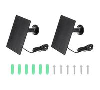 sourcing map 2 Pcs Solar Panel for Ring Camera, 4W 6V USB Solar Panel Charger with 6ft Type-C Port Cable 360°Adjustable Wall Mount for Security Outdoor Bird Feeder, IP65 Waterproof, Poly, Black
