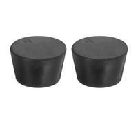 sourcing map 2 Pcs Solid Rubber Stopper, Tapered Lab Seal Tube Stopper Plug for Test Tube Flasks Glass Containers Industry and Laboratories, 41x33x25mm Black