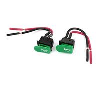 sourcing map 2 Pcs SPST Green Horn Button Momentary Wired Rocker Switch DC 12V