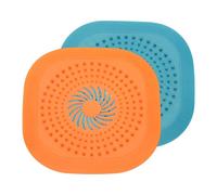 sourcing map 2 Pcs Square Drain Cover, 5.9 Inch Shower Hair Catcher Drain Cover for Shower Room Bathtubs Kitchen Sink Laundry Room, Orange/Blue