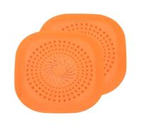 sourcing map 2 Pcs Square Drain Cover, 5.9 Inch Shower Hair Catcher Drain Cover for Shower Room Bathtubs Kitchen Sink Laundry Room, Orange