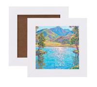 sourcing map 2 Pcs Square Picture Frame, 5x5 Inch Solid Wood Picture Frame with Hook for Wall Hanging or Tabletop Display for Home Office Bedroom Decor, White