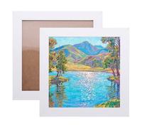 sourcing map 2 Pcs Square Picture Frame, 7x7 Inch Solid Wood Picture Frame with Hook for Wall Hanging or Tabletop Display for Home Office Bedroom Decor, White