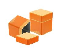 sourcing map 2 Pcs Square Tin Can with Lids, 3.35 x 3.35 x 3.74 Empty Metal Tea Tin Can Loose Leaf Tea Storage Canister for Storing Cookies Candies Coffee Spice Gifts Candles DIY, Orange