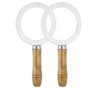 sourcing map 2 Pcs Stainless Steel Baking Cup Ring, Tea Cups Gasket 105mm Milk Coffee Rim Covers for DIY Milk Tea Dessert Brulee Coffee Making, Silver Tone/Wood Color