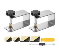 sourcing map 2 Pcs Stainless Steel C Clamps 2.2" Hole Dia Tiger Clamp Adjustable Cabinet Installation Clip Heavy Duty Metal U Clip with Foam Pads for Woodworking Mounting, Silver