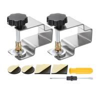 sourcing map 2 Pcs Stainless Steel C Clamps 2.3" Dia Bow-Shaped Tiger Clamp Adjustable Cabinet Installation Clip Heavy Duty Metal U Clip with Foam Pads for Woodworking Mounting, Silver