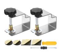 sourcing map 2 Pcs Stainless Steel C Clamps 2.4" Dia Desk Lamp Mount Stand Double-Purpose Cantilever Bracket C-Clamp with Foam Pads Adjustable Screw for Microphone Arm Lamp, Silver