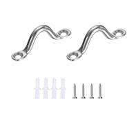 sourcing map 2 Pcs Stainless Steel Pad Eye Plate, 0.2" M6 Kayak Deck Loops Marine Hardware Hooks with Screws for Kayak Decks Canoe Rigging Ceiling Hanging, Silver