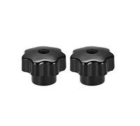 sourcing map 2 Pcs Star Knob Grip Handle M10 Diameter Brass Insert Female Thread Bakelite Black