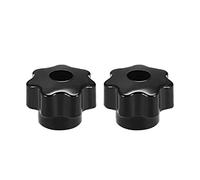 sourcing map 2 Pcs Star Knob Grip Handle M6 Diameter Brass Insert Female Thread 31mm Head Black