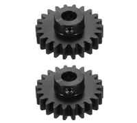 sourcing map 2 Pcs Steel M1.5 Gear Set 22T 8mm Shaft Motor Gears for RC Vehicles Truck Drift Car Part, Black