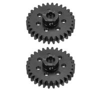 sourcing map 2 Pcs Steel M1.5 Gear Set 30T 8mm Shaft Motor Gears for RC Vehicles Truck Drift Car Part, Black