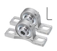 sourcing map 2 Pcs SUCP201-8 Pillow Block Bearings 1/2 inch Bore Self Alignment, Stainless Steel Base Mounted Chrome Steel Bearings
