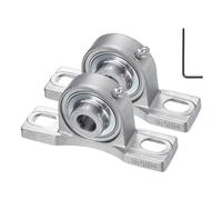sourcing map 2 Pcs SUCP202-10 Pillow Block Bearings 5/8 inch Bore Self Alignment, Stainless Steel Base Mounted Chrome Steel Bearings