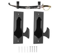 sourcing map 2 Pcs Sword Holder Wall Mount Sword Racks Acrylic Wall Sword Display Hanger with Mounting Tools for Knife Martial Arts Sword Placement Display, Black
