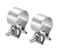 sourcing map 2 Pcs T-Bolt Hose Clamp 43-50mm Stainless Steel Joint Bolt Exhaust Clamp Band Width 29mm for Pipes Mufflers Hose Water Pipe, Silver