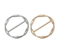 sourcing map 2 Pcs T-shirt Clips, 34mm(1-5/16") Round Metal Silk Scarf Ring Clip, Clothes Knotting Buckle Ring Wrap Holder for Women Scarf, Loose T-shirt, Matte Gold/Matte Silver