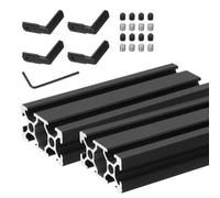 sourcing map 2 Pcs T Slot 2040 Aluminum Extrusion Profile European Standard 100mm x 40mm Anodized Black Linear Rail Extrusion Frame for 3D Printer, CNC, DIY