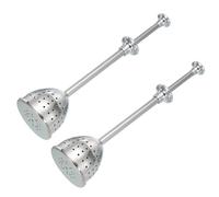 sourcing map 2 Pcs Tea Infuser for Loose Leaves, Stainless Steel Tea Infuser Filter, Adjustable Handle Ball Steeper Diffuser Strainers for Cup and Teapot, Half-Sphere Shaped, Silver