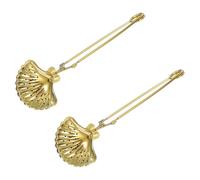 sourcing map 2 Pcs Tea Infuser, Stainless Steel Loose Leaf Tea Infuser Filter for Cup and Teapot, Long Handle Tea Steeper Strainers for Tearoom Office Home, Shell Shaped, Gold