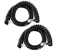 sourcing map 2 PCS Telephone Phone Handset Cable Cord, 3 Feet Coiled Landline Telephone Handset Cord RJ9 4P4C(Black)