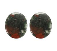 sourcing map 2 Pcs Thumb Worry Stone for Anxiety, African Bloodstone Relief Crystals Hand Thumb Stones Pocket Gems Natural Polished for Yoga Meditation Relief