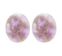 sourcing map 2 Pcs Thumb Worry Stone for Anxiety, Amethyst Relief Crystals Hand Thumb Stones Pocket Gems Natural Polished for Yoga Meditation Relief