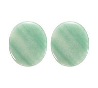 sourcing map 2 Pcs Thumb Worry Stone for Anxiety, Green Aventurine Relief Crystals Hand Thumb Stones Pocket Gems Natural Polished for Yoga Meditation Relief