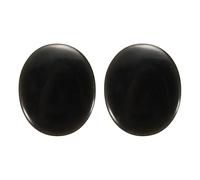 sourcing map 2 Pcs Thumb Worry Stone for Anxiety, Obsidian Relief Crystals Hand Thumb Stones Pocket Gems Natural Polished for Yoga Meditation Relief