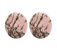 sourcing map 2 Pcs Thumb Worry Stone for Anxiety, Rhodochrosite Relief Crystals Hand Thumb Stones Pocket Gems Natural Polished for Yoga Meditation Relief