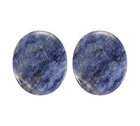 sourcing map 2 Pcs Thumb Worry Stone for Anxiety, Soda-lite Relief Crystals Hand Thumb Stones Pocket Gems Natural Polished for Yoga Meditation Relief