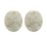 sourcing map 2 Pcs Thumb Worry Stone for Anxiety, White Flash Relief Crystals Hand Thumb Stones Pocket Gems Natural Polished for Yoga Meditation Relief