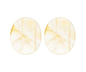 sourcing map 2 Pcs Thumb Worry Stone for Anxiety, Yellow Phan-Tom Quartz Relief Crystals Hand Thumb Stones Pocket Gems Natural Polished for Yoga Meditation Relief