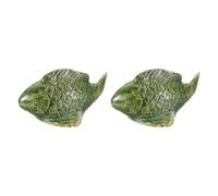 sourcing map 2 Pcs Toilet Bolt Covers, Ceramics Toilet Bolt Cap Fish Decor Covers Cute Fish Screw Caps for Decor Bathroom 3.62"x1.97"x2.44", Green