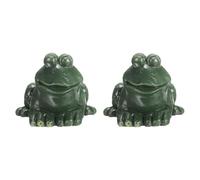 sourcing map 2 Pcs Toilet Bolt Covers, Ceramics Toilet Bolt Cap Frog Decor Covers Cute Frog Toilet Screw Cover Caps for Decor Bathroom 3.03"x2.6"x2.36", Green