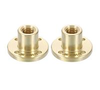 sourcing map 2 Pcs Tr10x2 Lead Screw Brass Nut, Trapezoidal Nut Linear Screw Acme Thread Screw Replacing Brass Nut (2mm Pitch, 1 Start, 2mm Lead) for 3D Printer Accessories