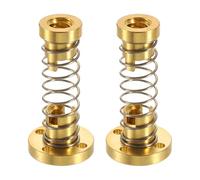 sourcing map 2 Pcs Tr8x4 T8 POM Anti Backlash Spring Loaded Nut, Elimination Gap Nut (Acme Thread, 2mm Pitch, 2 Start, 4mm Lead) with 3.5mm Holes for DIY CNC 3D Printer Parts, Gold