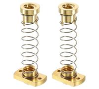 sourcing map 2 Pcs Tr8x8 T8 POM Anti Backlash Spring Loaded Nut, Elimination Gap Nut (Acme Thread, 2mm Pitch, 4 Start, 8mm Lead) with M3 Holes for DIY CNC 3D Printer Parts, Gold