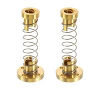 sourcing map 2 Pcs Tr8x8 T8 POM Anti Backlash Spring Loaded Nut, Elimination Gap Nut (Acme Thread, 2mm Pitch, 4 Start, 8mm Lead) with 3.5mm Holes for DIY CNC 3D Printer Parts, Gold