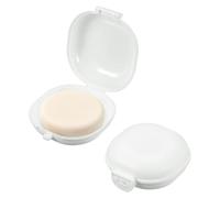 sourcing map 2 Pcs Travel Soap Case, Portable Travel Soap Box Waterproof Holder Case, Airtight Dish Container with Lid for Shower Bathroom Outdoor Home Gym Hiking (Round, White)