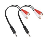 sourcing map 2 Pcs TRS3.5mm Male to RCA Female Cable(Red+White), 0.2 Meter(7.9 Inch) Copper Core 2mm PVC Audio AUX Cable for High Fidelity Sound Transmission to TV/Amplifier/Speaker/Mobile